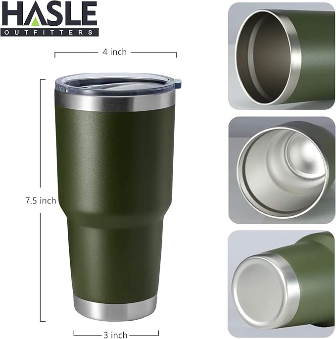 HASLE OUTFITTERS 30oz Stainless Steel Tumbler, Double Wall Vacuum Insulated Travel Mug Tumbler, Durable Insulated Coffee Mug, Gift Box Set (Amey Green, 4) - Bloomnest