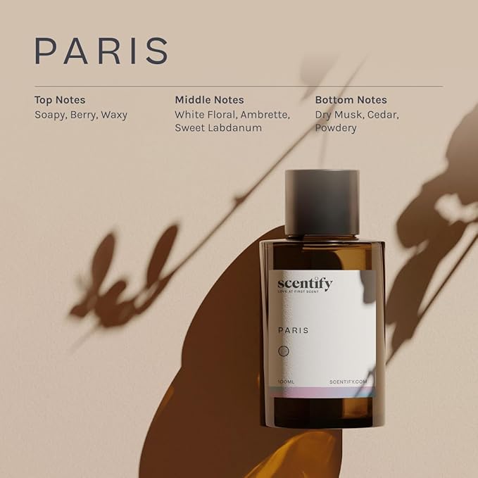 Scentify Paris Aroma Oil Refill Scent for Oil Diffusers - Berry, Floral, Amber, Powdery Scents - Luxurious Relaxing Aromatherapy Diffuser Fragrance 100ml, 3.38 oz - Bloomnest
