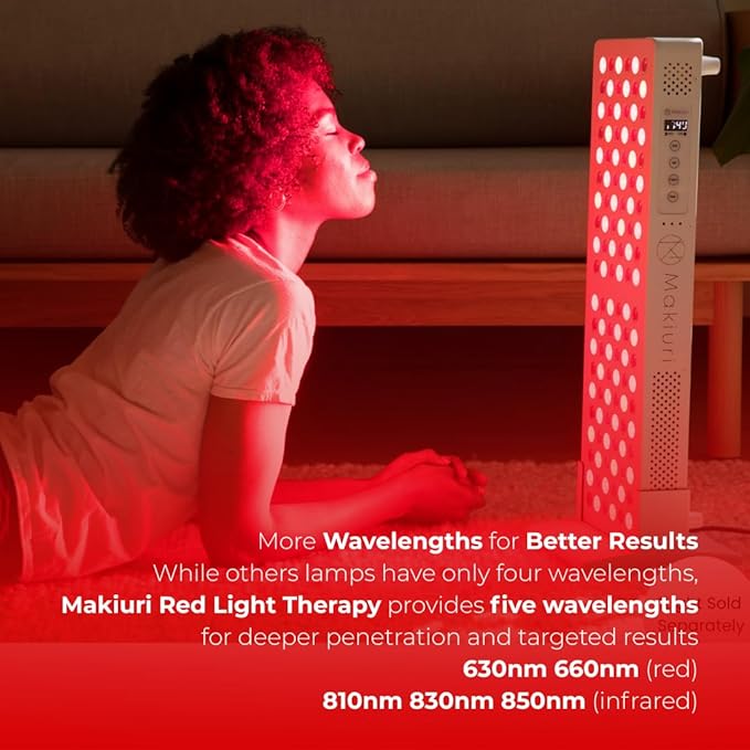 Makiuri Red Light Therapy Panel for Face & Body | 630 nm, 660nm, 810nm, 830nm, 850nm | Clinical Grade Red & Near-Infrared LED Light Therapy (5 Wavelengths) | High Irradiance | Venus (120 LED) Makiuri