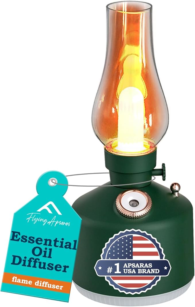 APSARAS USA Essential Oil Diffuser,Vintage Lamp Humidifier,1200mAh Adjustable Brightness Night Light Air Aroma Diffuser Humidifier,Timer & Auto Shut-Off，Gift for Lover,Home,Office,Yoga,Gym280ml - Bloomnest