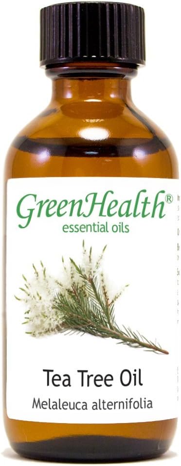 Tea Tree Essential Oil – 2 fl oz (59 ml) Glass Bottle w/Cap – 100% Pure Essential Oil – GreenHealth