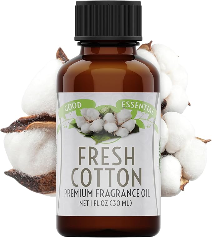 Good Essential Professional Fresh Cotton Fragrance Oil 30ml (1 fl oz) - Scent for Diffusers, Candles, Soaps, Lotions, Perfumes, Dryer Balls GoodEssential