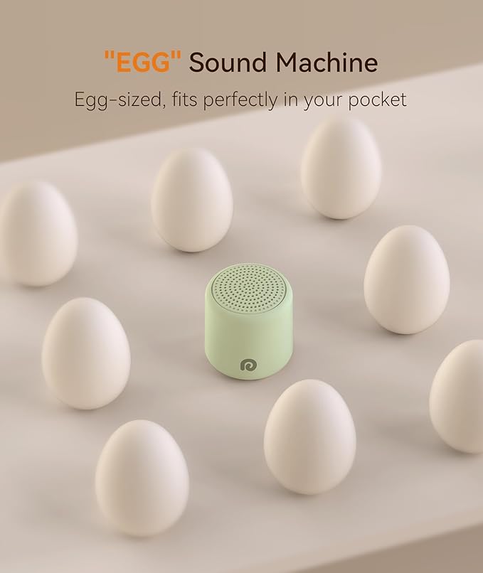 Dreamegg Sound Machine for Sleep - Portable Sound Machine Baby Adults, 16 Soothing Sounds, Timer, Travel Mini White Noise Sound Machine for On-The-go Home Baby Shower Registry Gift, Green