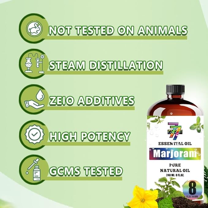Marjoram Essential Oil (8 oz / 240 ml) – Marjoram Oils for diffusers, humidifiers, Home Baths, Cleaning Products, Yoga, DIY Soaps and DIY Scented Candles - Bloomnest