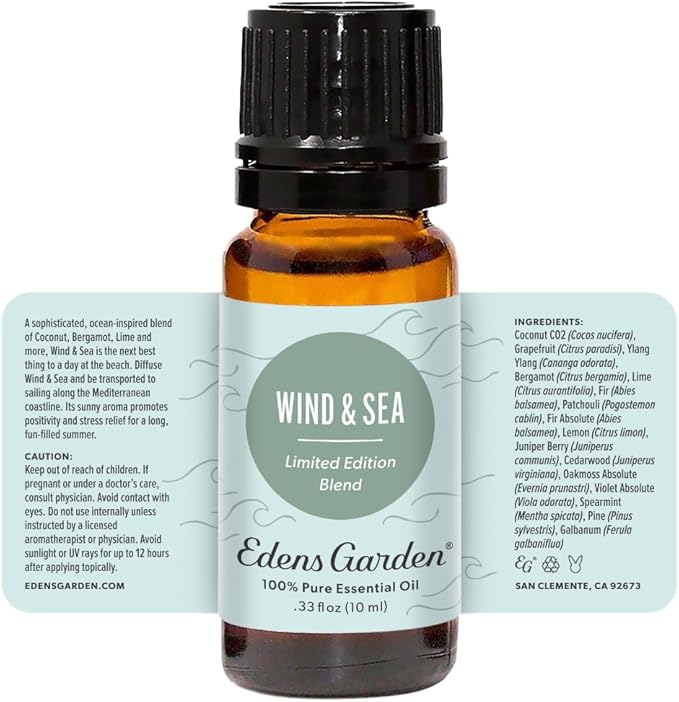 Edens Garden Wind & Sea Essential Oil Blend- 100% Pure Premium Grade, Undiluted, Natural, Therapeutic, Aromatherapy, The Best for Diffusing, Candle, Laundry, Humidifiers 10 ml (.33 fl oz) - Bloomnest