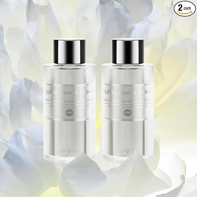 Amor Lyris 2 Packs Essential Oil Refill for Smart Car Air Freshener, 3.5OZ Car Diffuser Refill, Aromatherapy Perfume Refill Can be Used for 4-8 Months, Made with Natural Plant Extracts, British Pear - Bloomnest