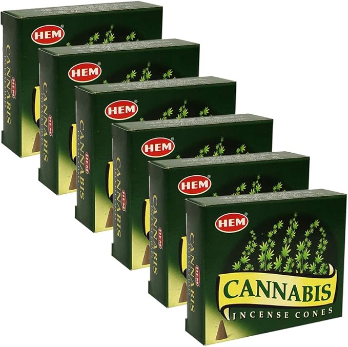 TRUMIRI Incense Cone Holder Bundle with Hem Cannabis Incense Cones - Pack of 6 (Approx 60 Cones) TRUMIRI
