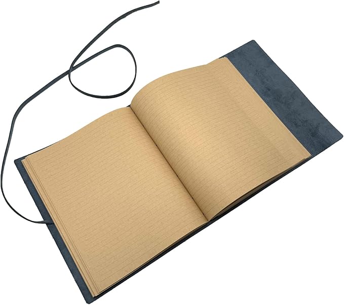 Large Notebook Journal - Genuine Leather Journals for Writing A4 Size Diary 8x10 Inch, Notepad For Women and Man, Gifts,Work,Travel Dark Blue - Bloomnest
