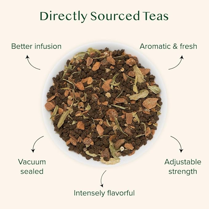 VAHDAM, Cinnamon Masala Chai Tea (50+ Cups,3.53oz) Ancient Cinnamon Tea Recipe | Spiced Chai Tea Loose Leaf | Brew Hot Black, Iced Or Chai Latte | Pure Unblended Loose Leaf Tea | Vacuum Sealed - Bloomnest