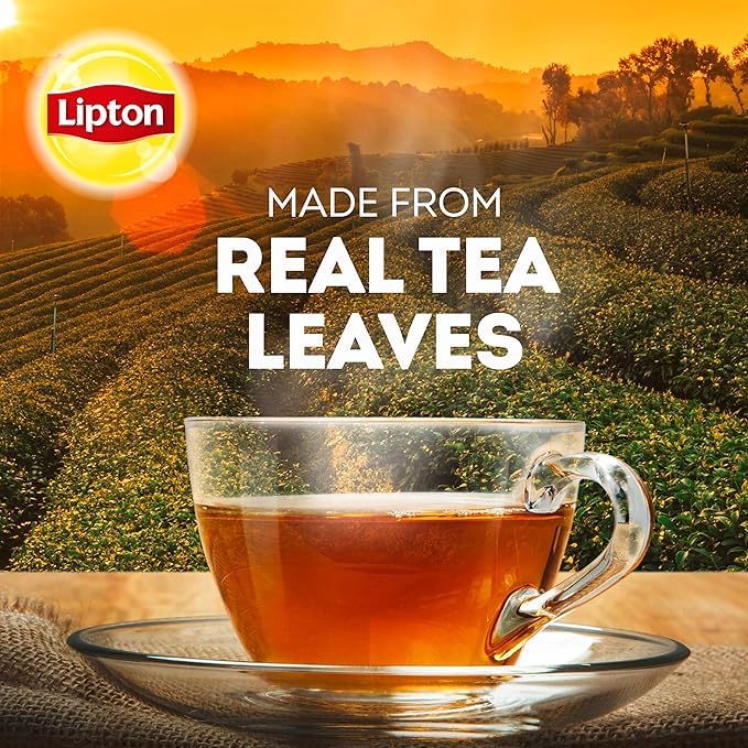 Lipton Black Tea Bags, Hot or Iced, Black tea with Caffeine, 600 Total Bags (100ct - Pack of 6) - Bloomnest