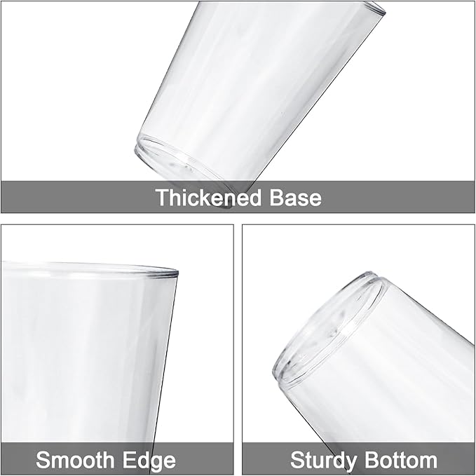 100 Count 12 oz Clear Plastic Cups, Plastic Drinking Cup for Party, Heavy-duty Party Glasses, Disposable Clear Cups for Water, Juice, Soda, Ice Coffee - Bloomnest