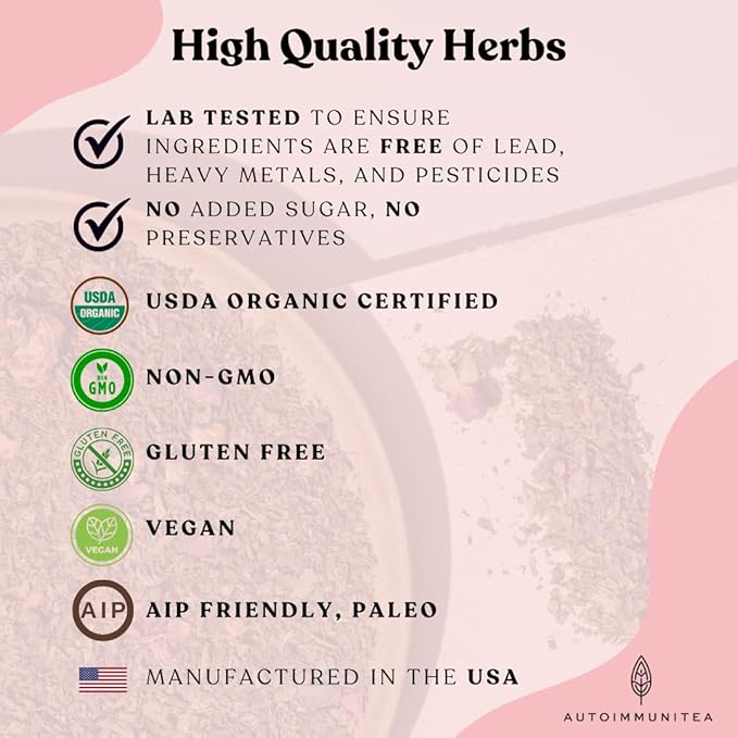 AutoimmuniTea – AIP Thyroid Support and Hormone Balance Tea for Women, Autoimmune Protocol Caffeine Free Eleuthero Tulsi, Spearmint, Licorice Tea Bags - Bloomnest