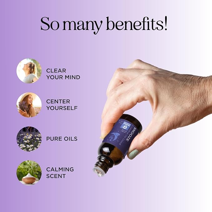 Sleep Essential Oil Blend for Diffuser - Snooze Blend Essential Oil for Sleep with Lavender Roman Chamomile Cedarwood and More - Aromatherapy Oil Blend for Peaceful Nighttime Relaxation - Bloomnest