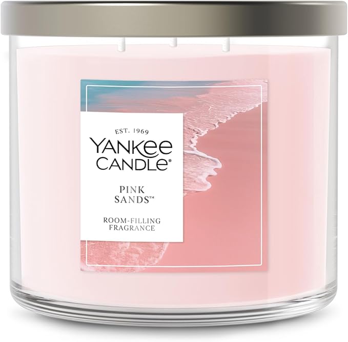 Yankee Candle Pink Sands, Scented Candle, 14.5oz 3-Wick Candle Jar with up to 40 Hours Burn Time, Giftable - Bloomnest