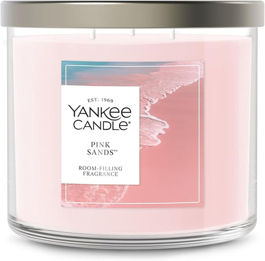 Yankee Candle Pink Sands, Scented Candle, 14.5oz 3-Wick Candle Jar with up to 40 Hours Burn Time, Giftable - Bloomnest