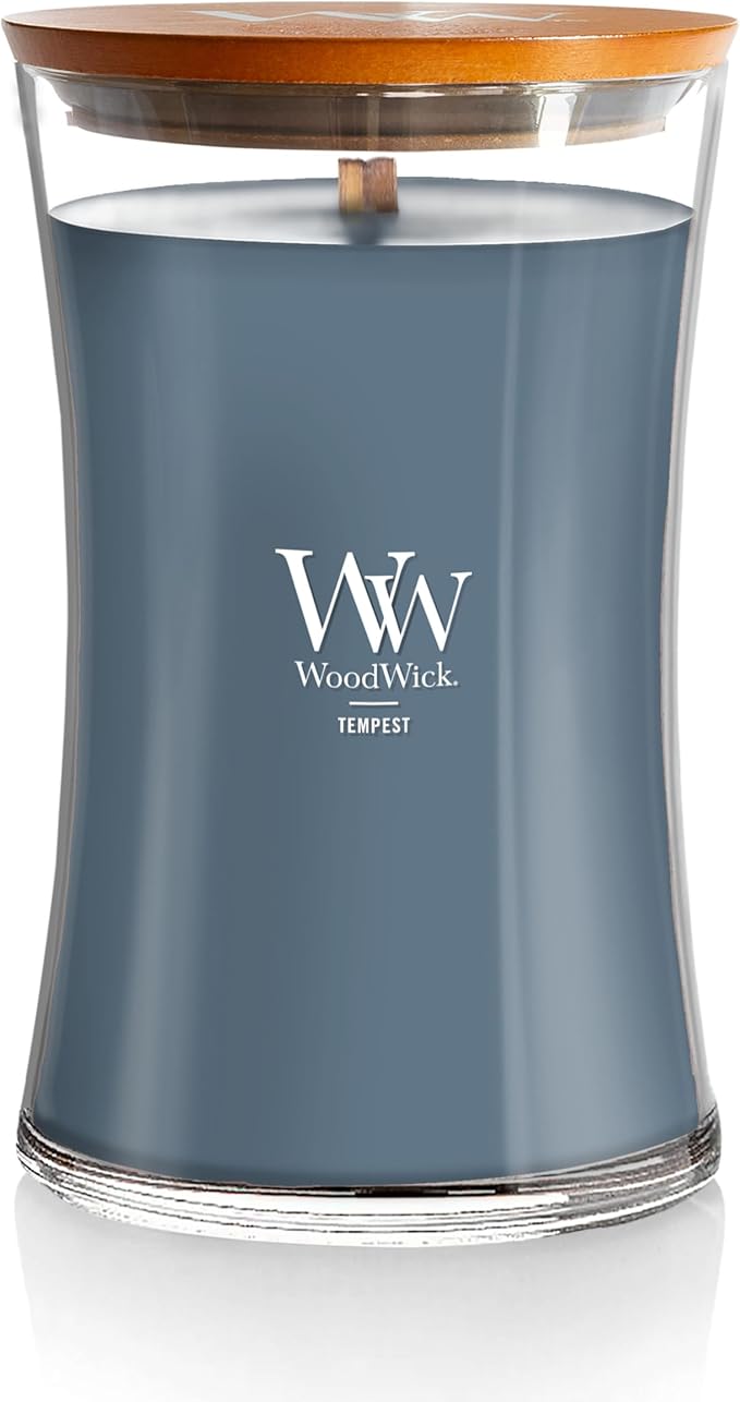 WoodWick Tempest Gifts for Women and Men, 21.5 oz Large Hourglass Candle with Crackling Wick - Bloomnest