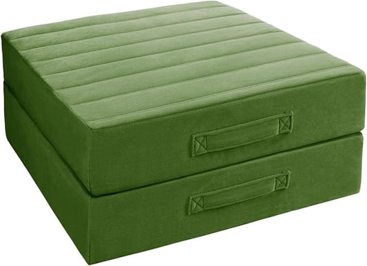 Codi Thick Replacement Couch Cushions 2 Sets, Upholstery Foam with Washable Covers for Sofa Cushion Chair Meditation - 24 × 24 × 5 Inch, High Density Foam, Green