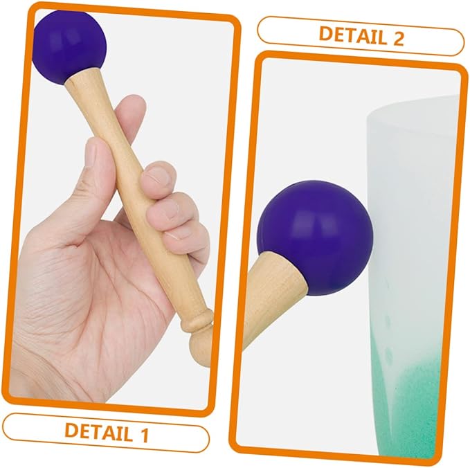 Beaupretty 1Set Singing Bowl Mallet with Handle Rubber Ring Kit for Crystal Singing Bowls Comfortable Grip Durable Material for Sound Meditation Music Practices - Bloomnest