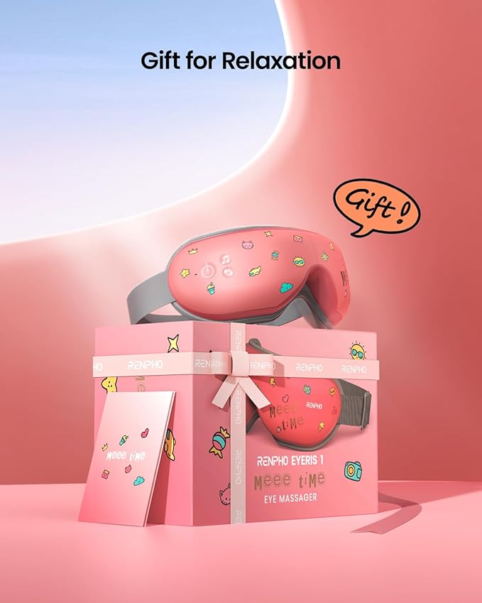 RENPHO Eyeris 1 Eye Massager with Heat, Christmas Birthday Gifts for Women Men Mom Dad Her Him, FSA Eligible HSA Eye Mask for Migraine, Smart Sleep Mask for Dry Eyes Relax, Reduce Strain - Bloomnest