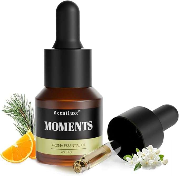 Aroma Diffuser Oil - Moments - Inspired by Hotel Scent for Home Premium Fragrance Oil for Ultrasonic and Waterless Diffusers and Crafting - 15 mL, Glass Bottle with Dropper - Bloomnest