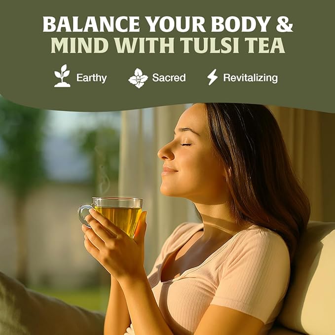 HANDPICK Original Tulsi Tea (100 count) Holy Basil Calming and Stress Relief Tea, Immune Support | Non-GMO, Caffeine-Free Herbal Tea | Ecofriendly Round Tea Bags - Bloomnest