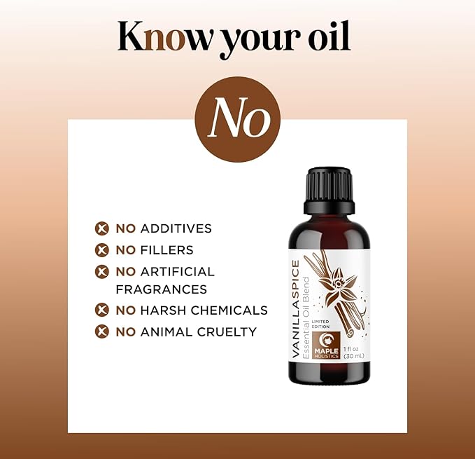 Vanilla Essential Oil Blend for Diffusers - Vanilla Spice Aromatherapy Essential Oil for Diffusers Baths Candles Soaps & DIYs Made with 100% Pure Oils Nutmeg Cinnamon Cardamom & Clove - Bloomnest