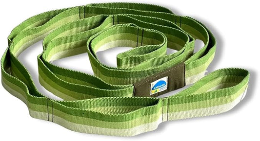 California Yoga Strap | Yoga Belt with Loops | 12 Multi Loop & Non-Elastic | Stretching Strap | Gym Workout & Exercise Bands | Physical Therapy | Improves Sitting Posture for Women & Men - Bloomnest