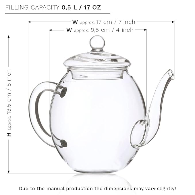 Creano Flowering Tea – Flower Tea Ball Gift set with 17oz Glass Teapot - Black tea - Bloomnest