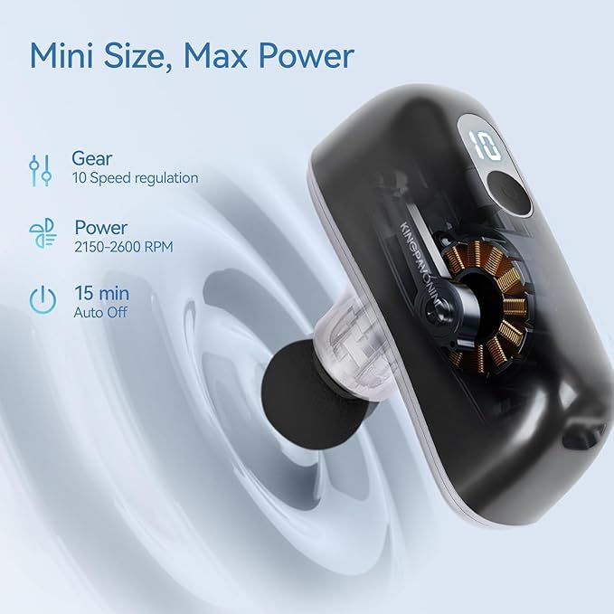 KingPavonini Mini Massage Gun with All-in-One Storage Case, FSA HSA Eligible, Pocket-Sized Small Massage Gun Deep Tissue, 0.5 lbs Portable Percussion Massager for Travel, Gym, Gift for Women Men - Bloomnest