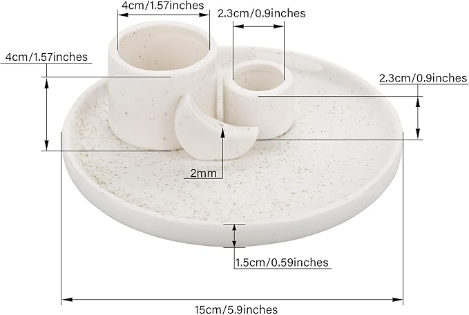 ZenBless Incense Burner, Palo Santo Sage Candle Holder for Burning, Incense Holder for Sticks, Ceramic Ash Catcher Tray for Meditation Yoga Room Home Decor Spritual Gifts(White) ZenBless