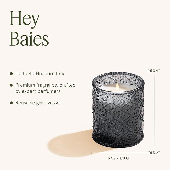 LA JOLIE MUSE Hey Baies Candles - Red Currant, Rose, Oakmoss | 6 oz Natural Soy Wax | 40 Hours Clean Burn | Berry Scented Candle | Gift-Ready for Hosts & Gatherings - Bloomnest
