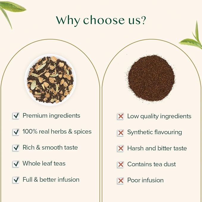 VAHDAM, Ginger Masala Chai Tea (50+ Cups,3.53oz) Authentic Indian Ginger Tea | Spiced Chai Tea Loose Leaf | Brew Hot, Iced Or Chai Latte | Vacuum Sealed Pack - Bloomnest
