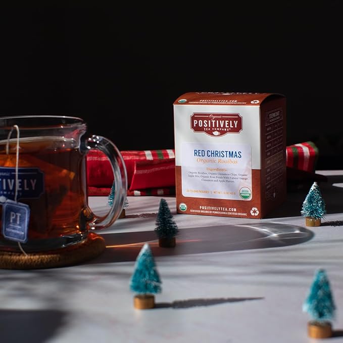 Organic Positively Tea Company, Red Christmas Rooibos Tea Bags, 20 Count - Bloomnest
