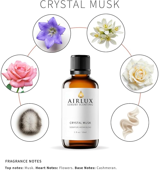 Signature Aroma Oil No. 282 Rose Angels – Champagne, Litchi, Red Berries – Aroma Oil for Cold Air & Waterless Diffusers and DIY Crafts – 30 mL, 1.0 fl oz Glass Bottle Airlux