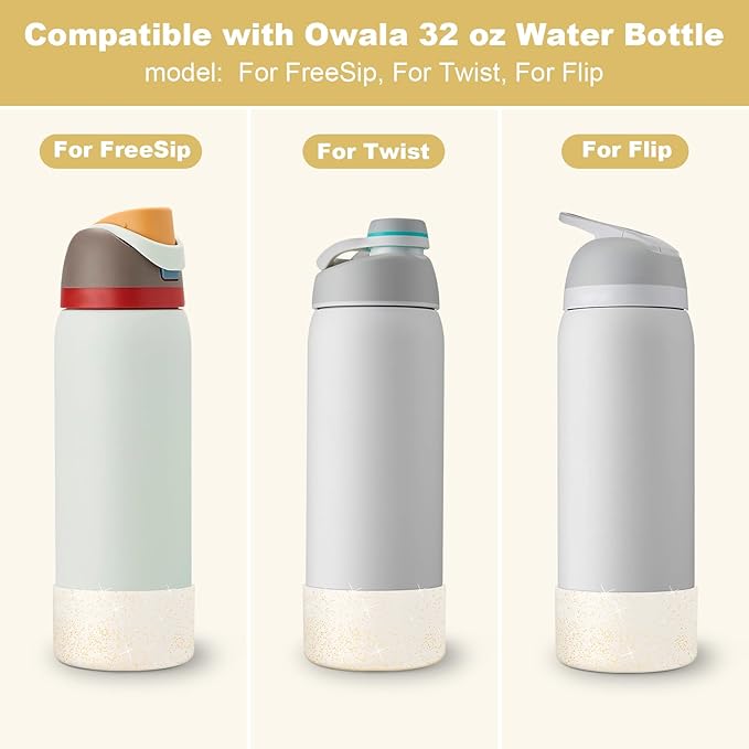 Silicone Boot for Owala Water Bottle 24 oz 32 oz 40 oz, Anti-Slip Protective Sleeve for FreeSip/Twist/Flip Stainless Steel Water Bottles Accessories BEONSKY