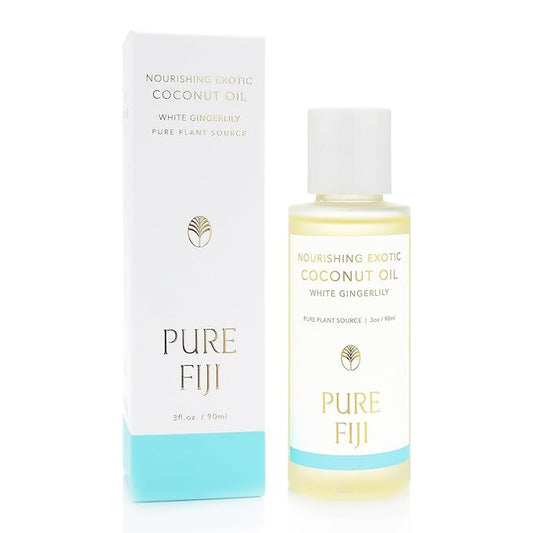 PURE FIJI Travel Size Nourishing Exotic Coconut Oil, White Gingerlily (3oz/90ml)