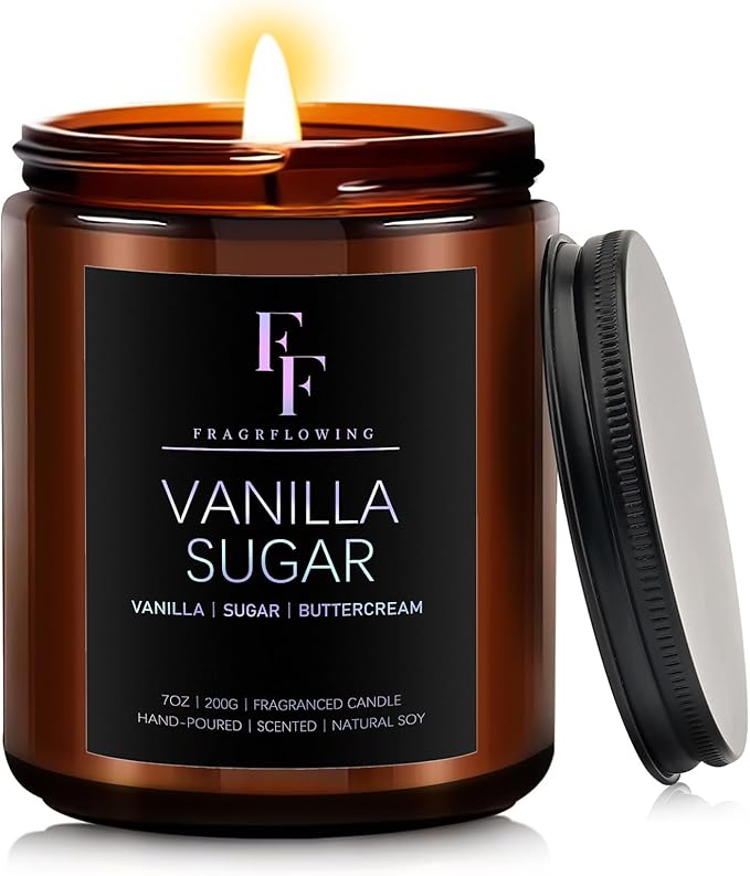 Vanilla Sugar Scented Candles for Home, Soy Wax Candle Aromatherapy Candles Gift for Women Men, 7oz - Bloomnest
