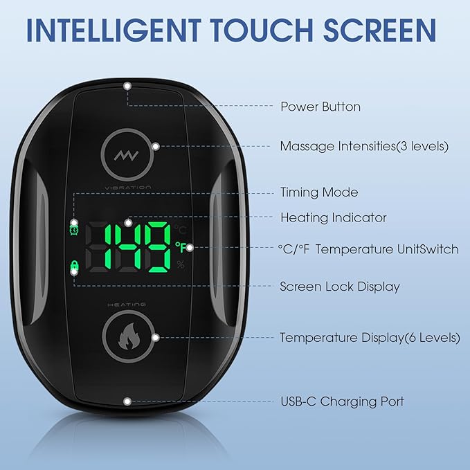 YUANBO Heated Shoulder Wrap Massager Cordless Electric Shoulder Heating Pad for Neck with Massage 3 Heat & Vibration