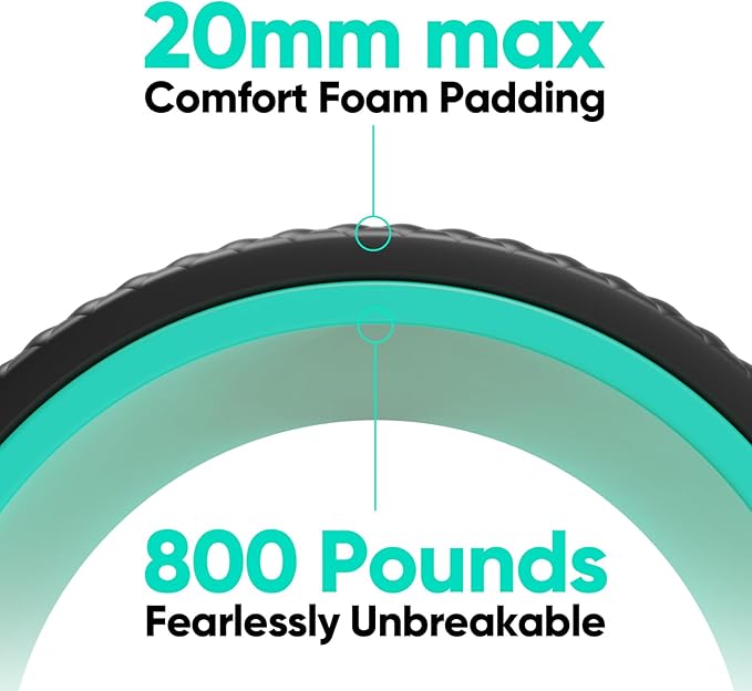 FitBeast Back Roller - Deep Tissue Massage Wheel, Yoga Wheel & Back Stretcher for Pain Relief (12'') - Bloomnest