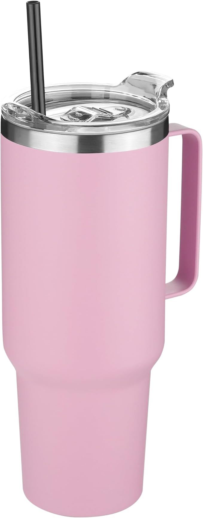 HASLE OUTFITTERS 40 oz Stainless Steel Tumbler with Handle, Vacuum Insulated Tumblers Bulk, Reusable Double Wall Travel Coffee Mug, Durable Powder Coated Water Bottle(Pink, 1) - Bloomnest