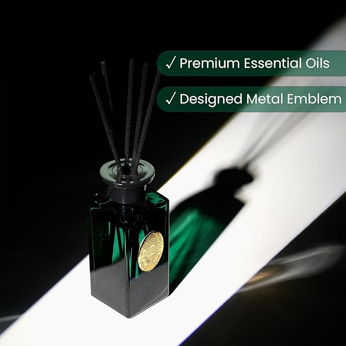 M&SENSE 6.3 oz Large Reed Diffuser Set | Evergreen Pine Scent Oil Diffuser with Sticks | Hotel Collection Non-Toxic Essential Oil |for Bedroom Bathroom Living Room - Bloomnest