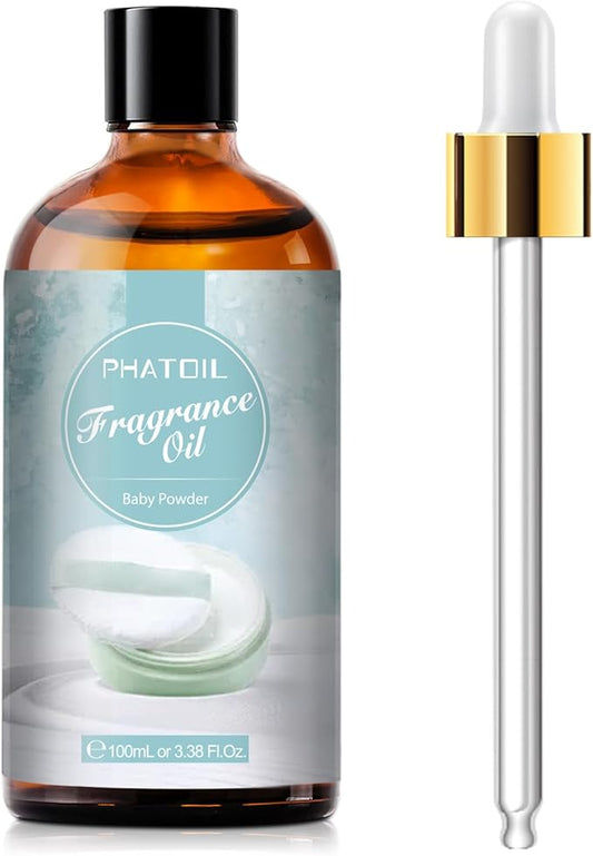 PHATOIL 3.38FL.OZ Baby Powder Fragrance Oils for Aromatherapy, Essential Oils for Diffusers for Home, Perfect for Diffuser, DIY Candle and Soap Making, DIY Scented Products - 100ml - Bloomnest