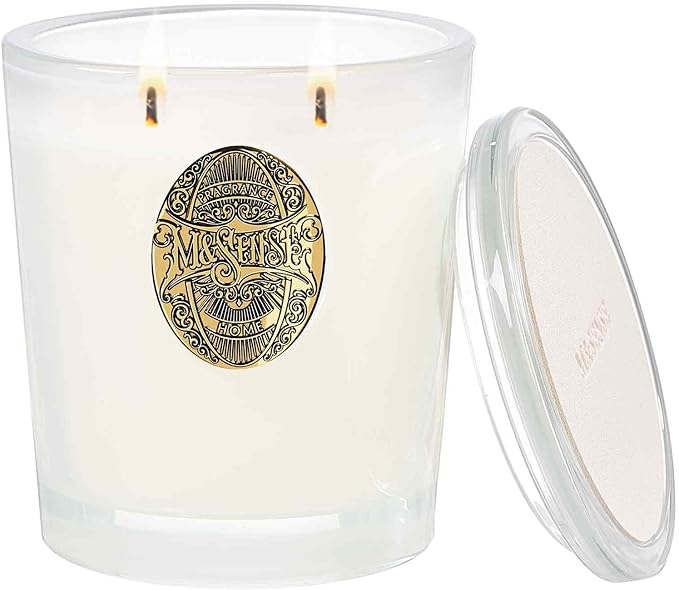M&SENSE Large Two-Wick Soy Candle | Creamy Vanilla Pie & White | 19.8 oz, 120H Burn Time | Luxury Scented Candle for Relaxation, Gifting, Home Décor | Ideal for Bedroom, Office, Party Ambiance - Bloomnest