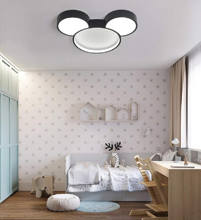 Ceiling Light LED Acrylic Flush Mount Ceiling Light Fixtures with Cartoon Mouse Head Shade for Kids Room Girls Room Children's Room Boys Room Bedroom, White Light - Bloomnest