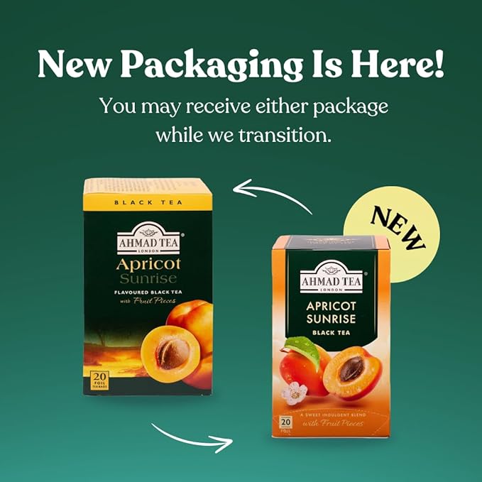 Ahmad Tea Apricot Sunrise Black Tea, 20 Count, Pack of 6 - Bloomnest