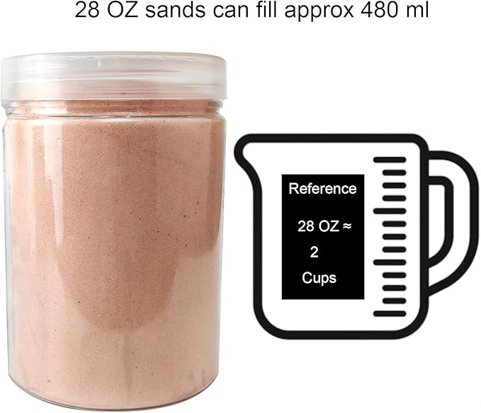 HappyFiller 28 OZ Salmon Color Decorative Unity Sand with Storage Container for Wedding Ceremony,Art Crafts,Sands Bottle Drawing,Vase Fillers,Zen Garden Incense Holder Decor - Bloomnest