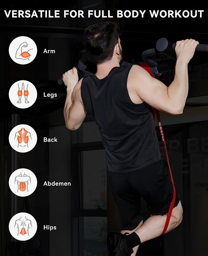 SUNPOW Pull Up Assistance Bands, Resistance Bands Set of 5 for Working Out, Pull Up Bands, Exercise Bands for Muscle Training, Stretching, Yoga, Physical Therapy for Men Women - Bloomnest