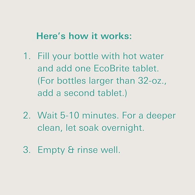 Owala EcoBrite Powerful Cleaning Tablets, Cleans Bottles, Coffee Cups, Pots, Pans, Camping Gear, Pet Bowls, and Much More - 20 pack (Individually Wrapped) Made From Naturally Sourced ingredients Owala