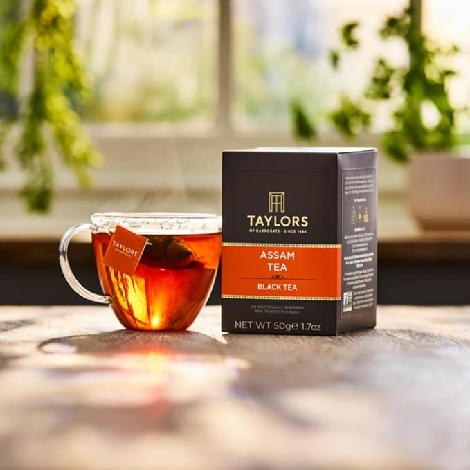 Taylors of Harrogate Assam, Black Tea, Individually Wrapped Bags, 20 Count (Pack of 6), Full-bodied, Satisfying & Malty, Caffeinated, Enjoy Hot or Iced, 120 Teabags Total - Bloomnest