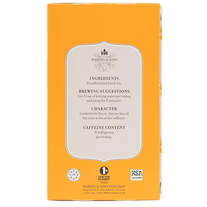 Harney & Sons Black Tea, Decaffeinated Ceylon, 20 Tea Bags, 1.26 oz./36 grams - Bloomnest